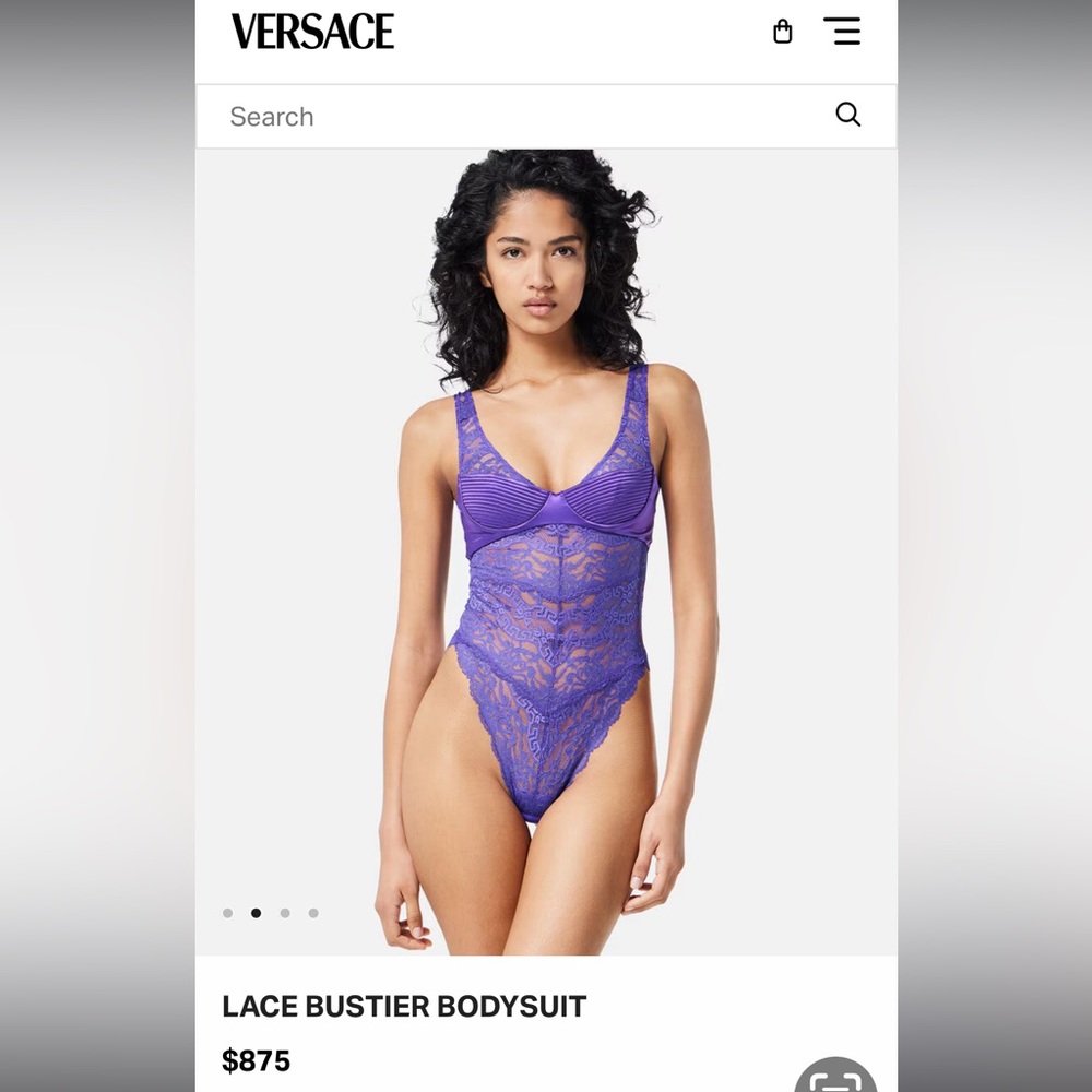 ‼️CLEARANCE SALE‼️Versace Satin and Lace Bustier Bodysuit - Picture 5 of 8